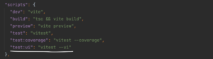 Configuration script : "vitest --ui"